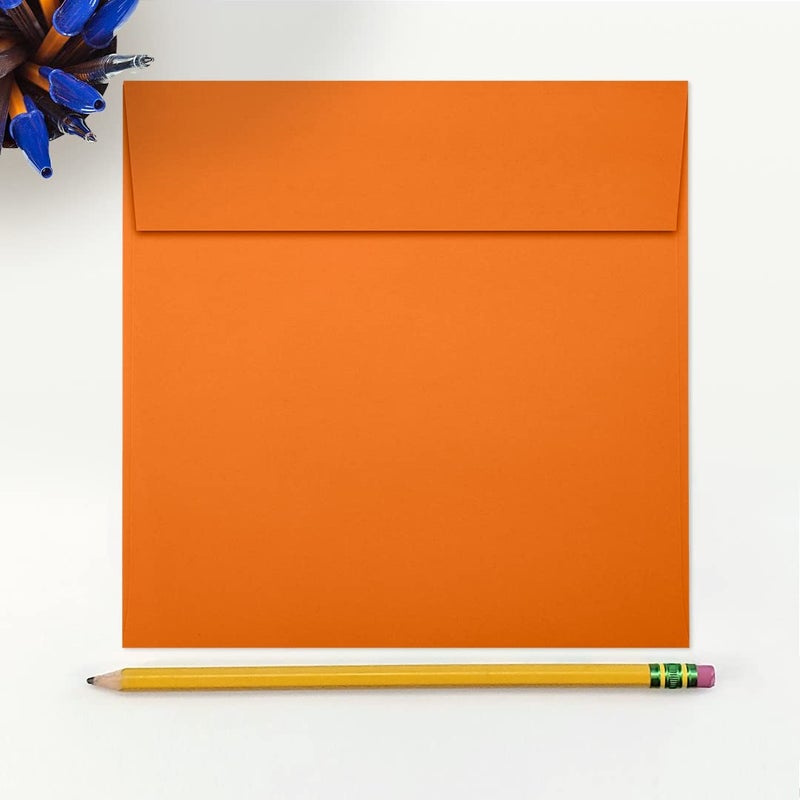 LUXPaper Square Invitation Envelopes | Peel & Press | 6 1/2" x 6 1/2" | Mandarin Orange | 80lb. Text | 50 Qty - Image 4